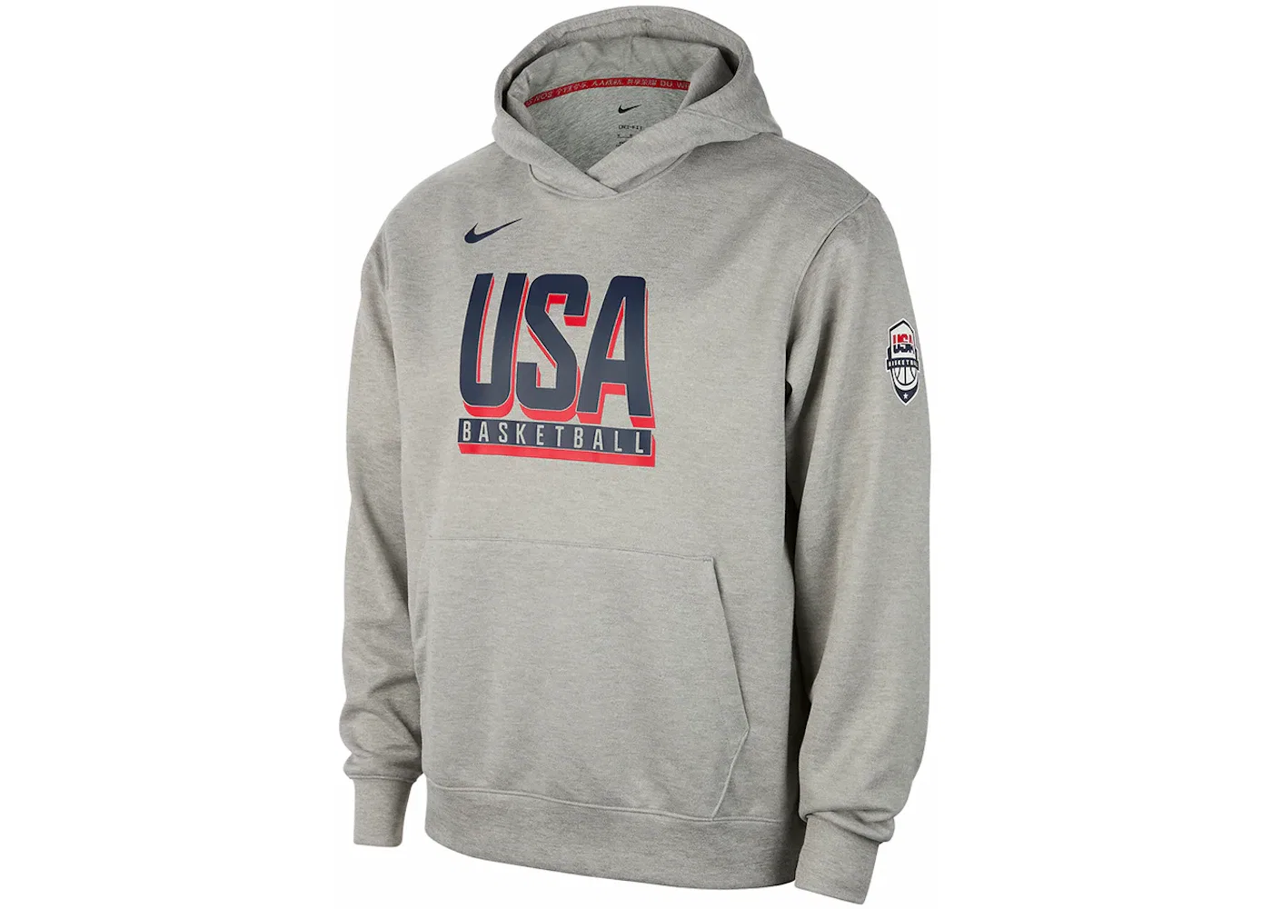 Мужская худи Nike USA Practice Fleece Hoodie, Dark Grey Heather/Obsidian