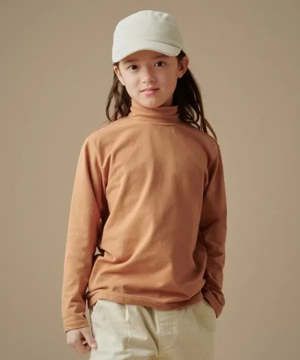 Водолазка с длинным рукавом, базовая, терракота, Musinsa Standard Kids