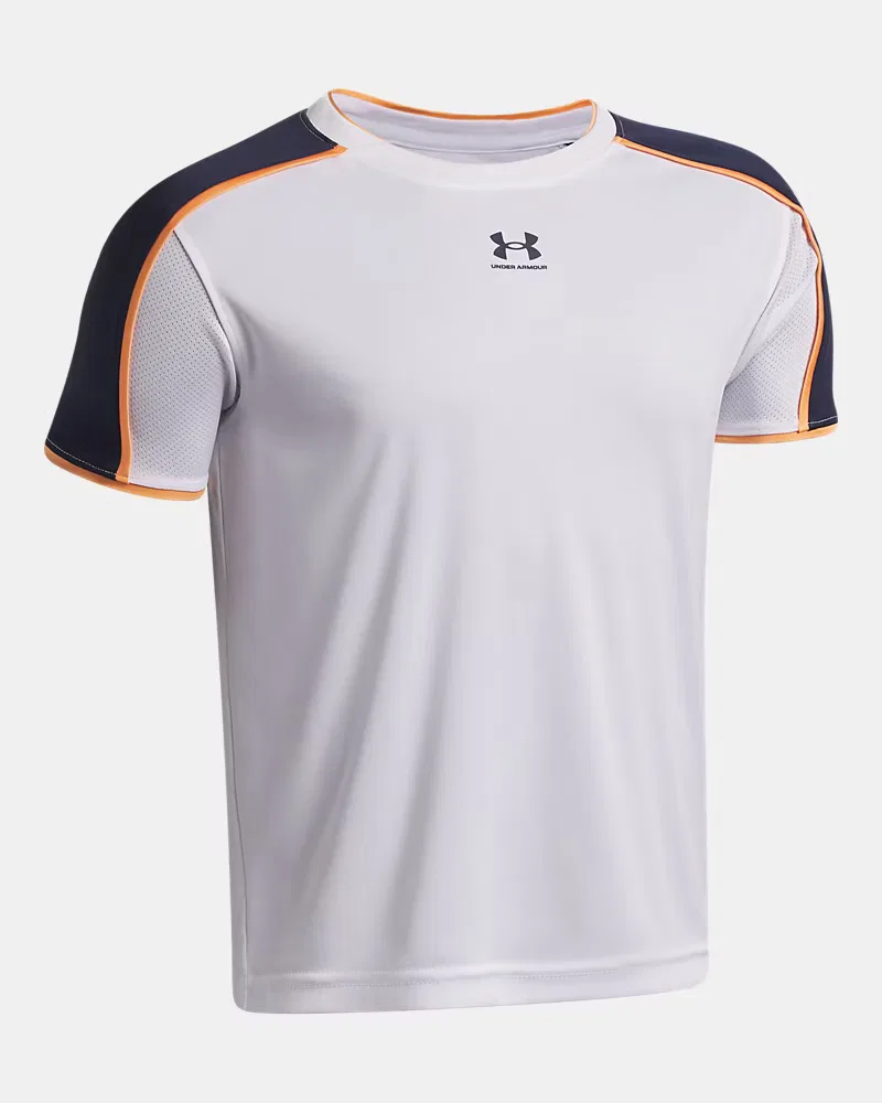 Футболка для мальчиков с коротким рукавом быстросохнущая UA Challenger Train UnderArmour, White/Midnight Navy — фото 3