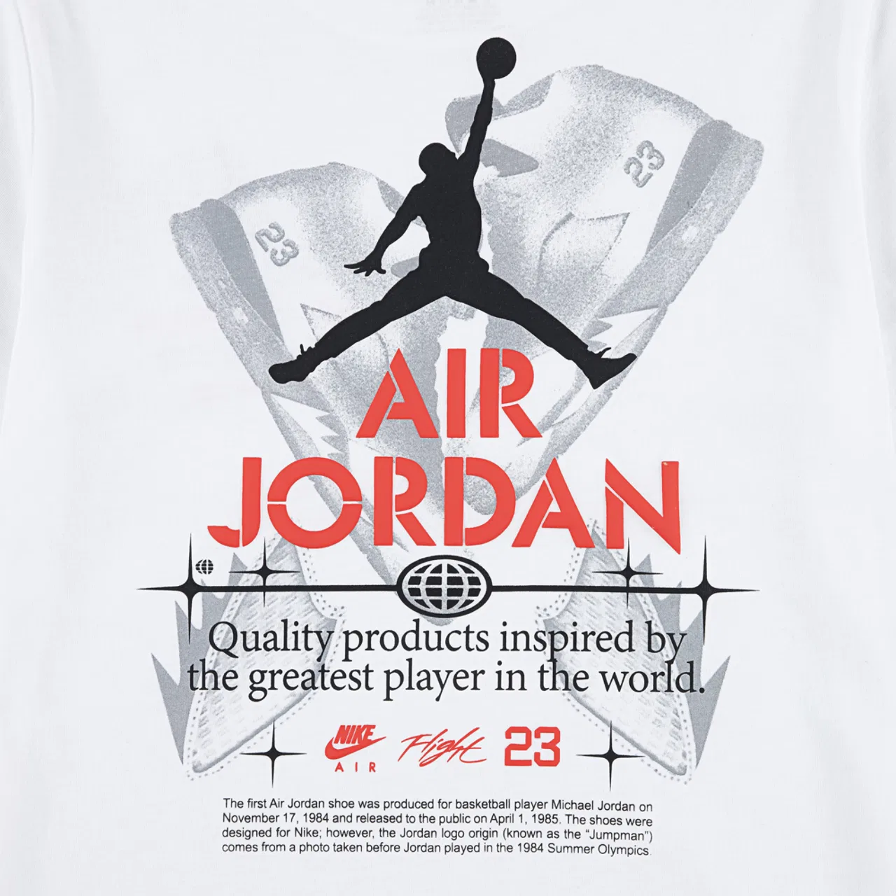 Футболка для мальчиков AJ5 Fire Red Tour Jordan, черный/белый — фото 3