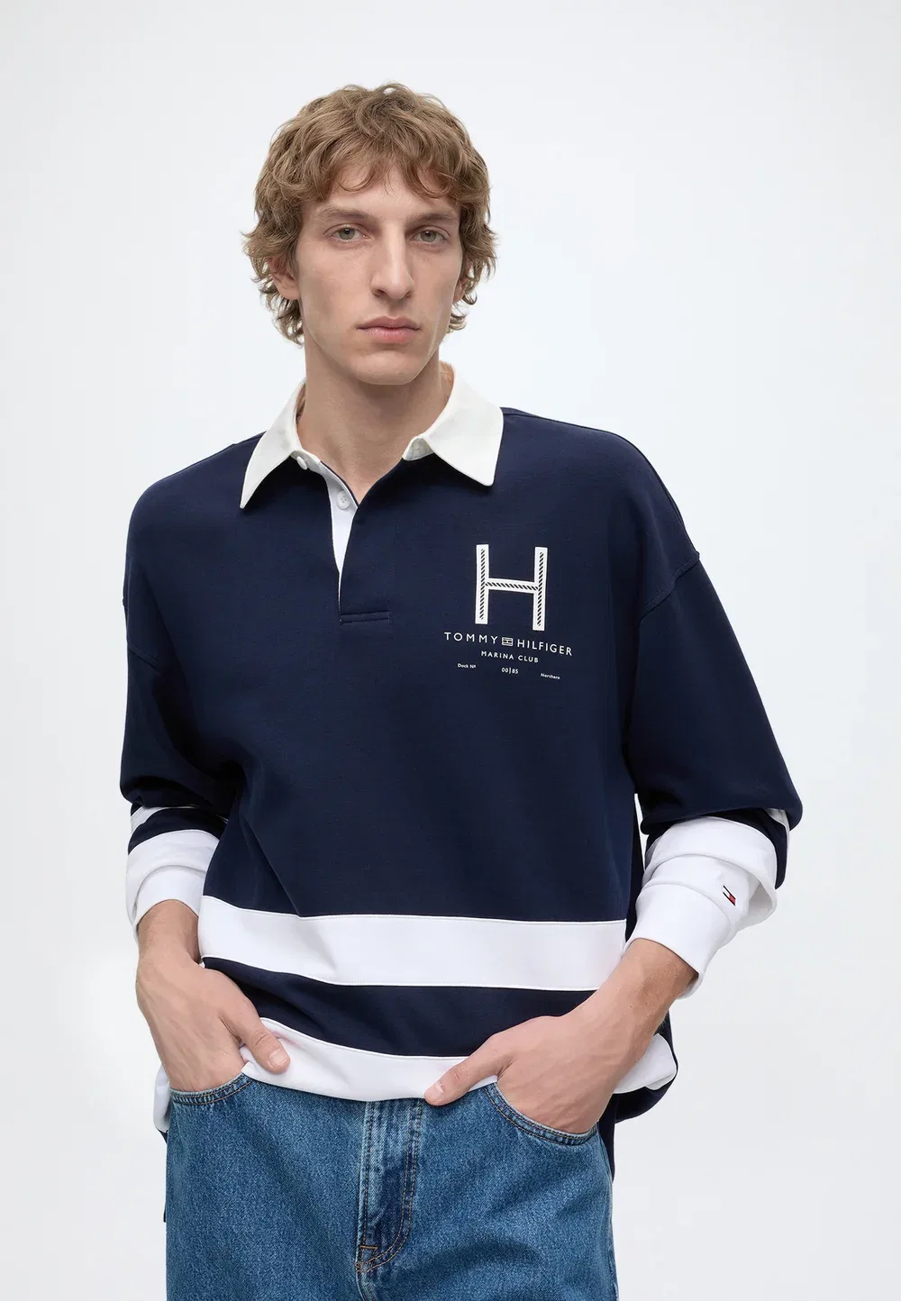Парусный регби - толстовка Tommy Hilfiger, Carbon Navy/Multi — фото 4