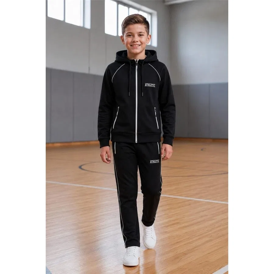 Детский спортивный костюм с капюшоном и принтом Athletic, Pina Kids, Синий — фото 3
