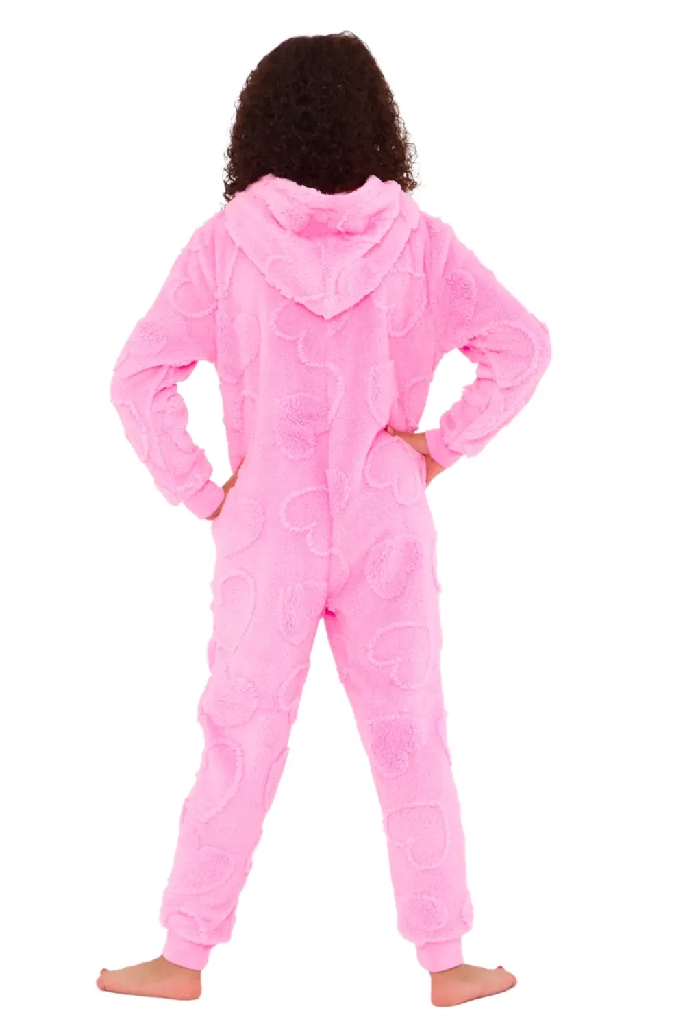 Детский флисовый боди-комбинезон с принтом Heart Cozy N Dozy, Pink — фото 4
