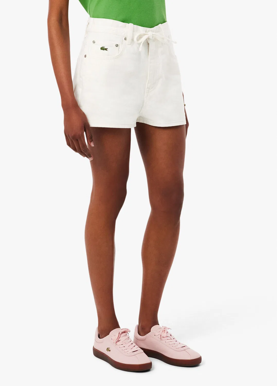Шорты джинсовые Lacoste, белый — фото 4