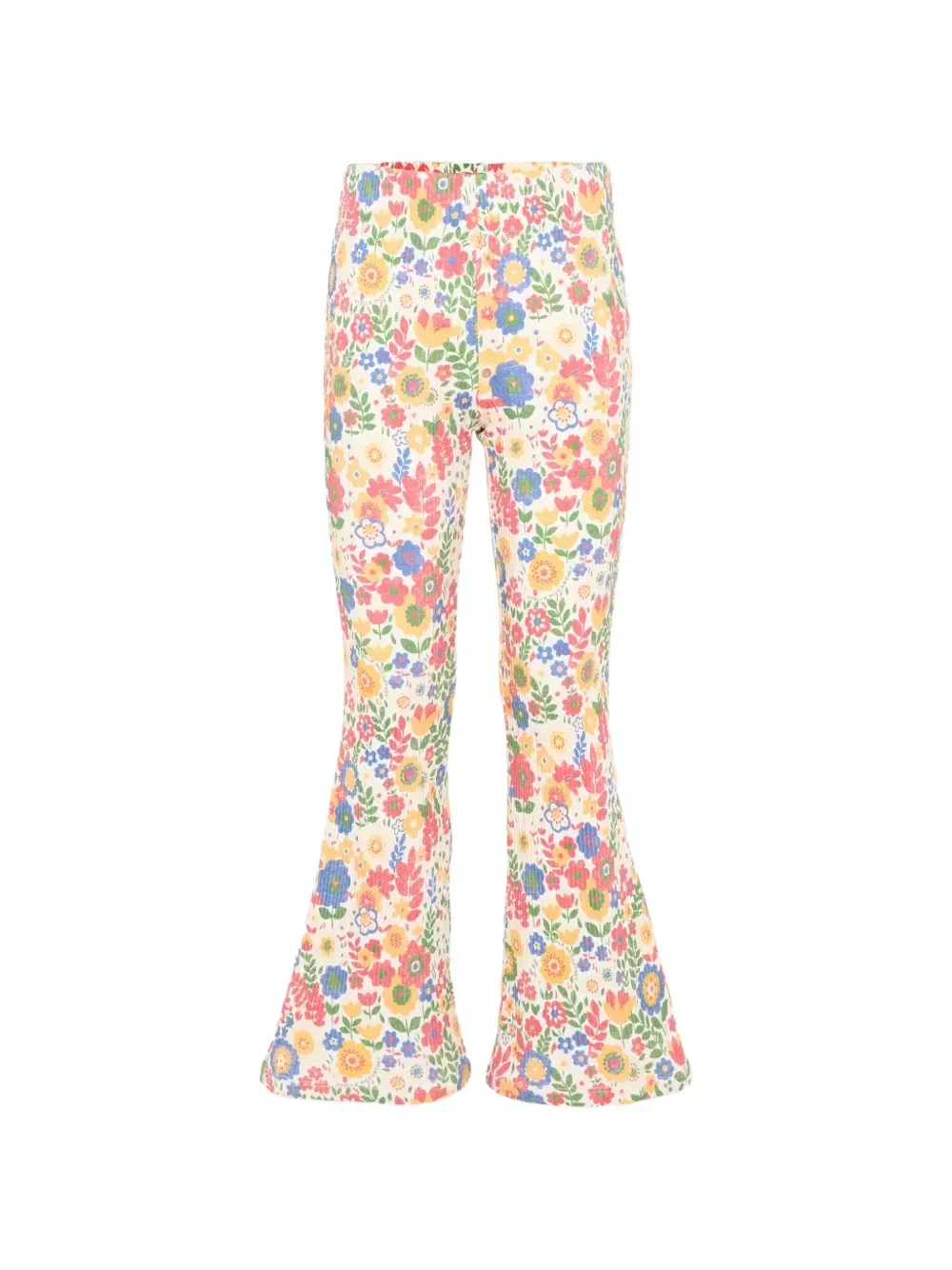 Брюки в рубчик с цветочным принтом Stella Mccartney Kids, белый