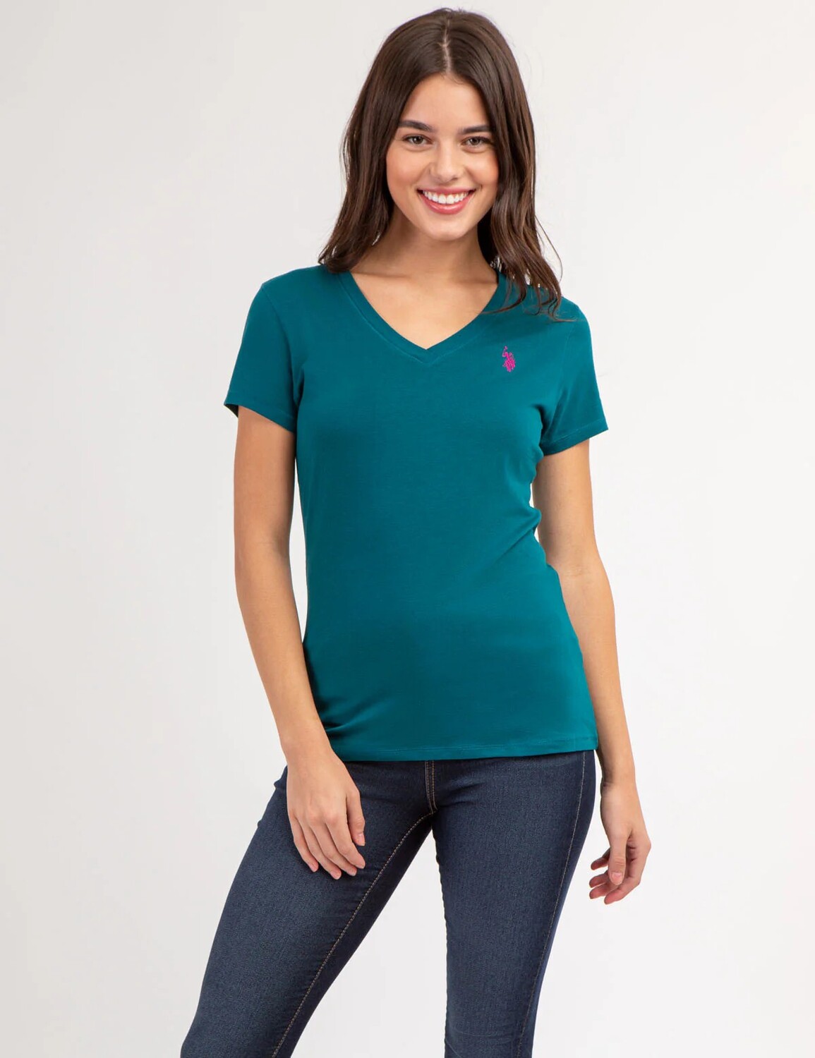 

Футболка U.S. Polo Assn. V-neck, темно-зеленый