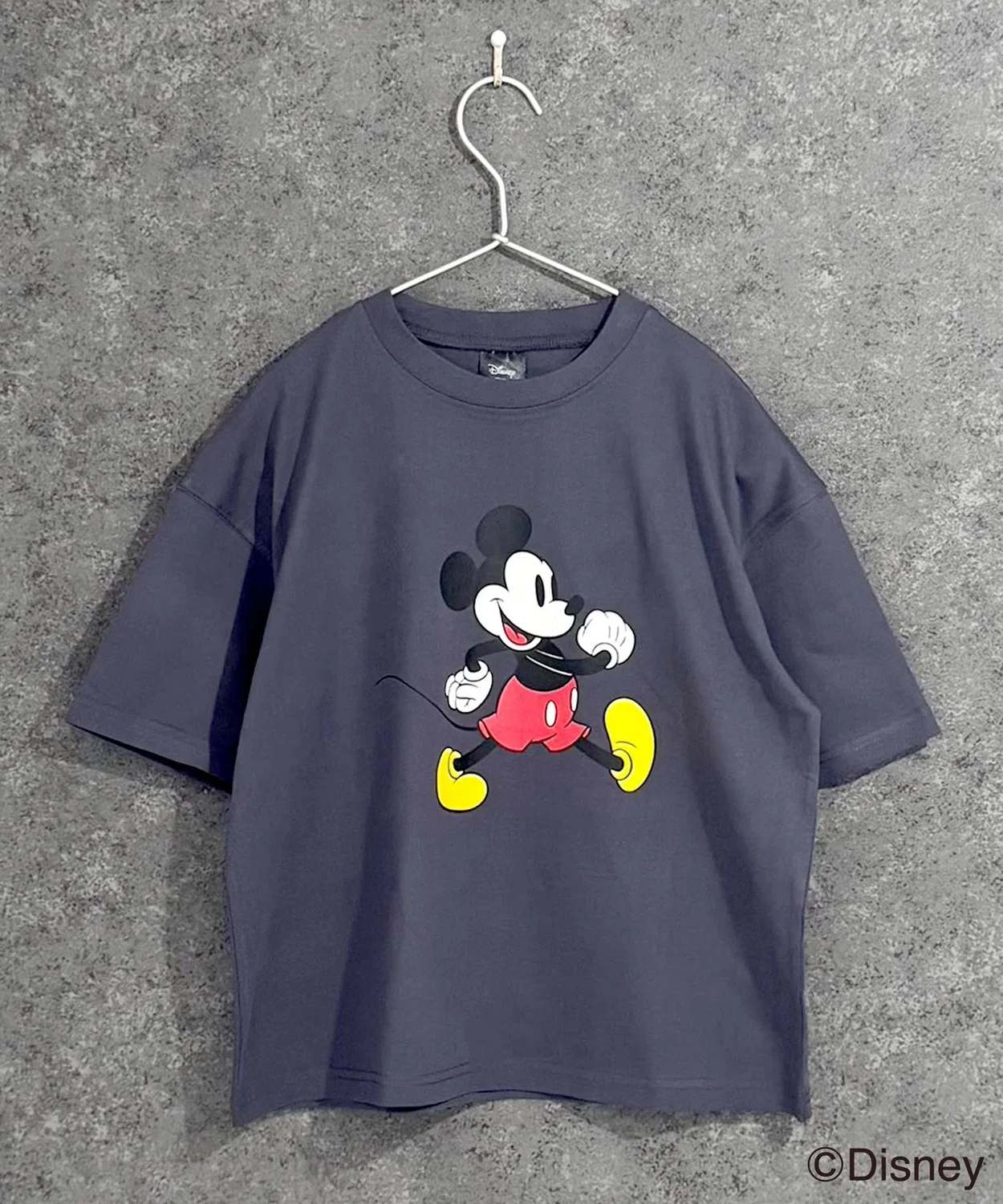 Детская футболка оверсайз с принтом Mickey Mouse Disney, Чаркоал Грей