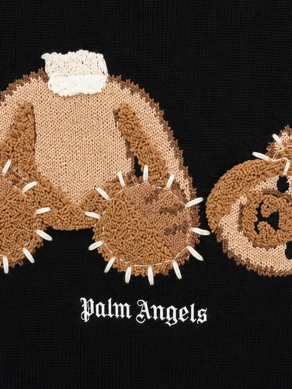 Свитер с принтом медведя Palm Angels Kids, черный — фото 3