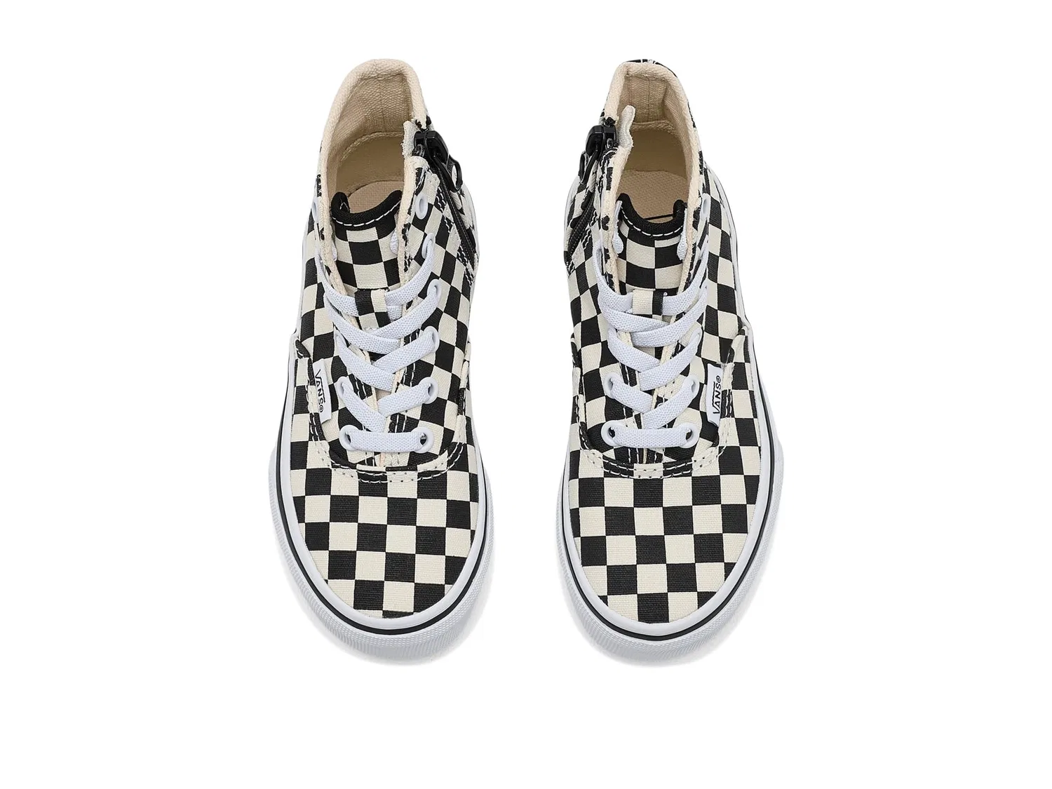 Кроссовки Authentic Hi 2.0 Zip (для маленьких детей) Vans Kids, Checkerboard Black/True White — фото 3