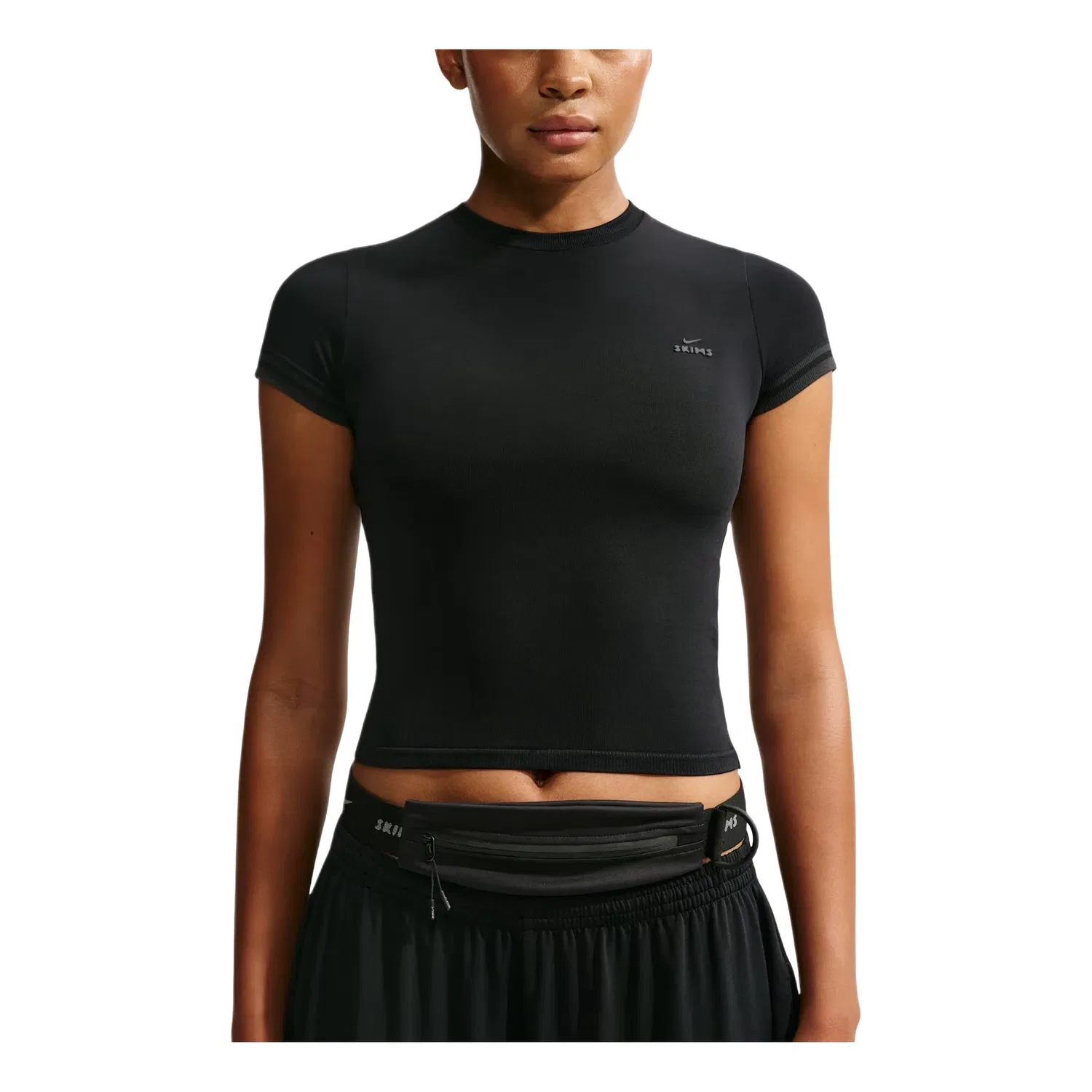 Женская футболка SKIMS Stretch Knit Cropped T-Shirt 'Obsidian Igneous' Nike, Obsidian/Igneous
