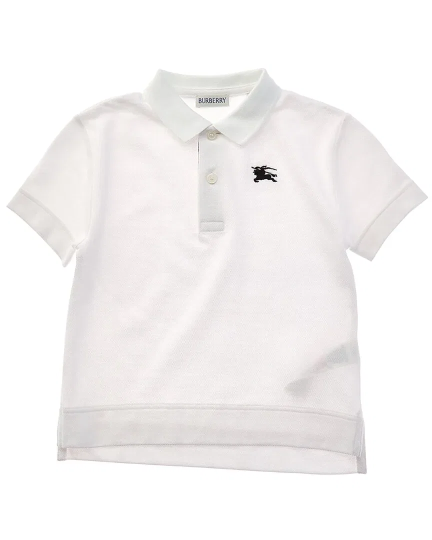 Детское поло Burberry Pique Polo Shirt, White