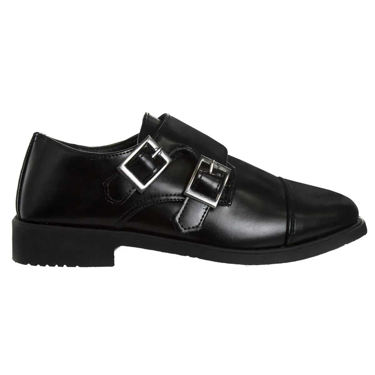 Детские туфли оксфорды с двойной пряжкой Double Monk Strap Cap Toe Oxford Josmo Shoes, Black — фото 2