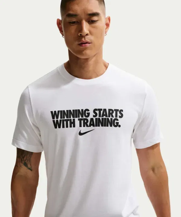 Футболка Dri-FIT M, Nike, белый, черный — фото 3