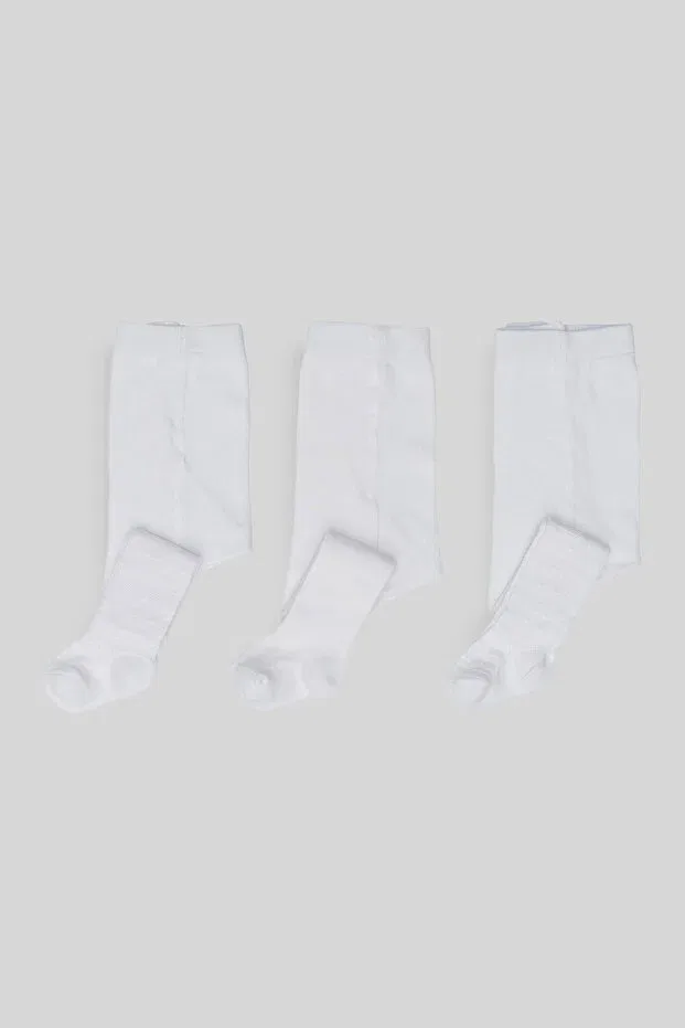 Детские колготки для девочек хлопковые 3 пары Defne Baby, White