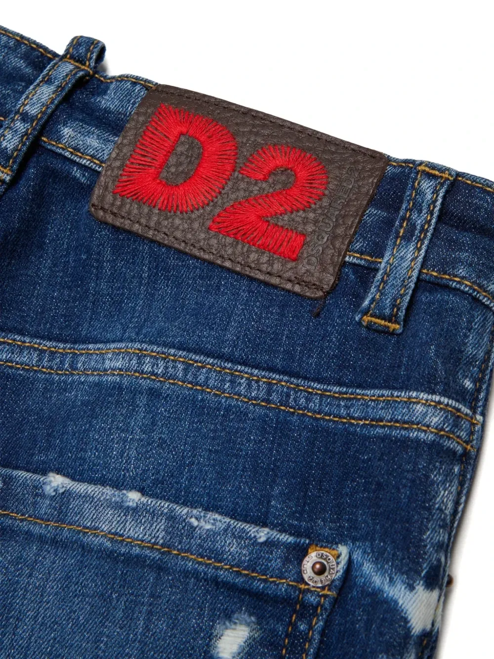 Джинсы Skater с эффектом потертости Dsquared2 Kids, синий — фото 4