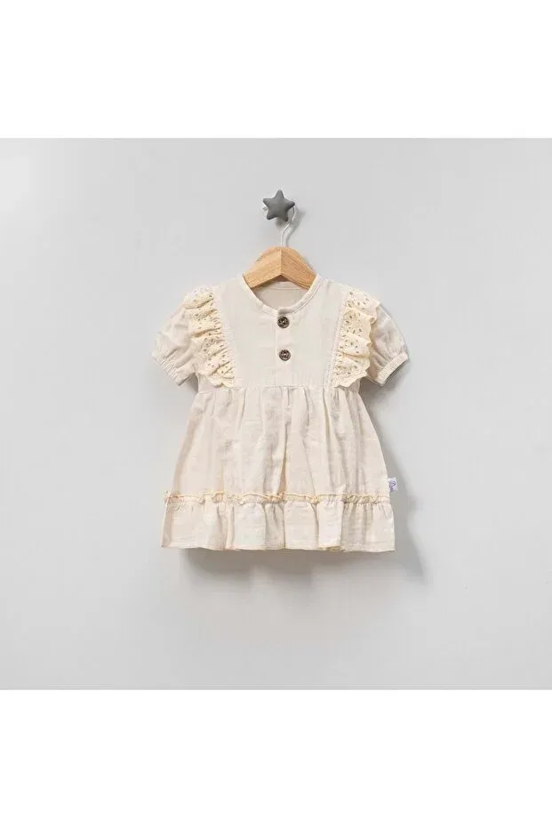 Детское муслиновое платье для девочек Jolly Joy, Beige