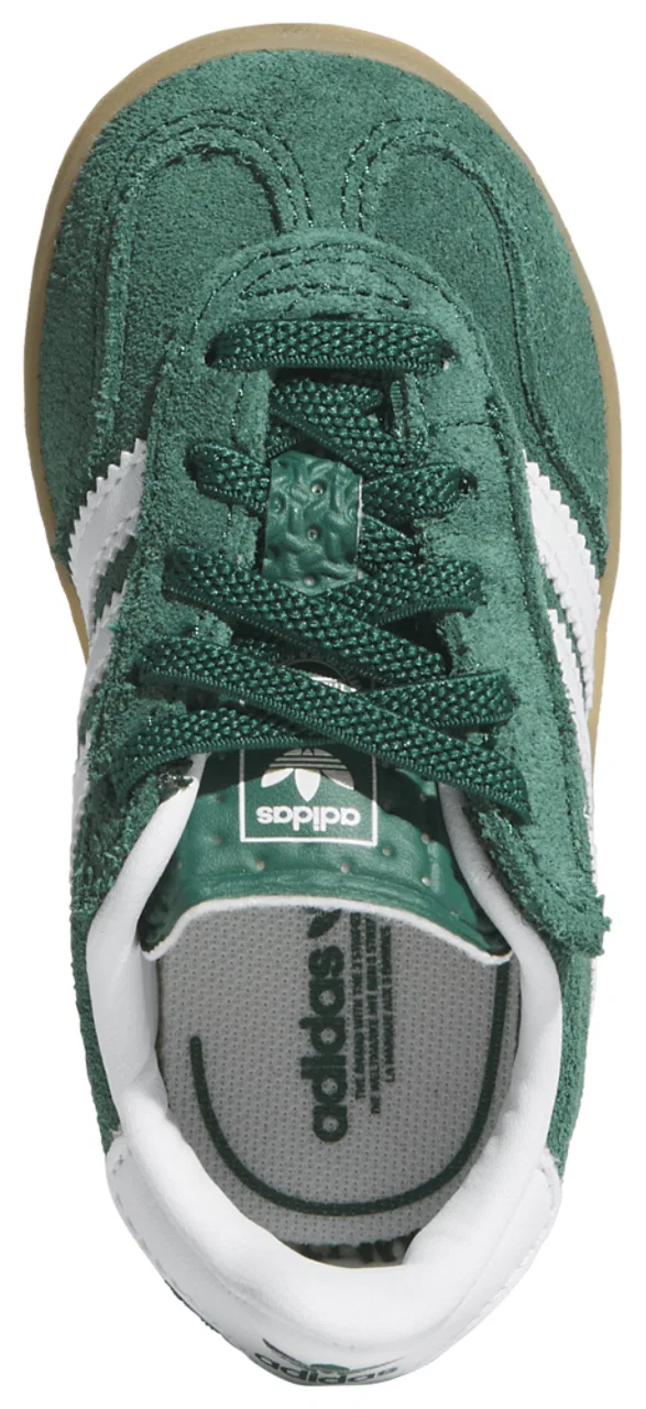 Кроссовки для мальчиков Gazelle Indoor Elastic Lace Adidas, цвет Collegiate Green/Gum/Ftwr White — фото 4