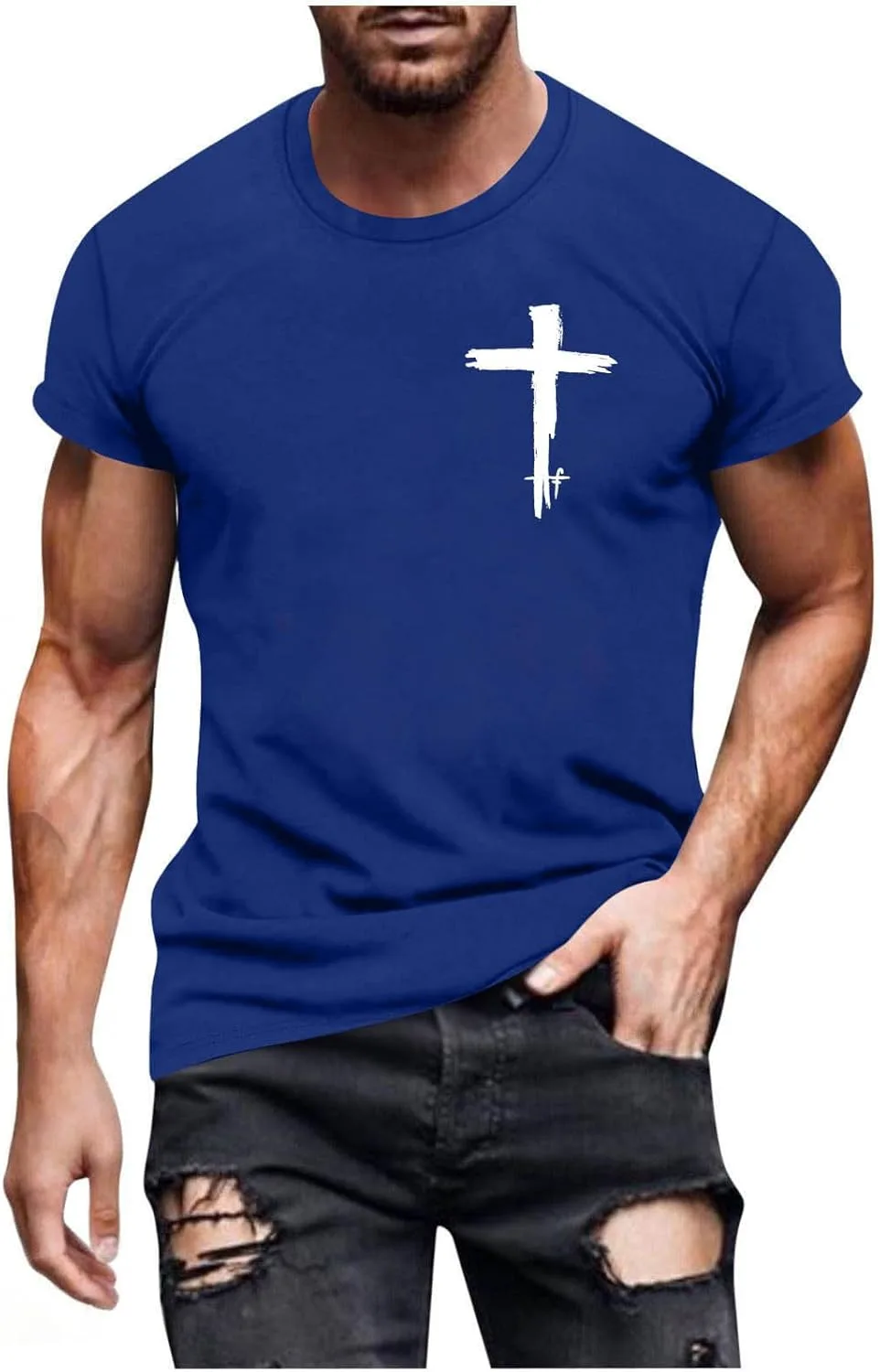 

Футболка мужская Jesus Cross Faith Vintage, летняя, с коротким рукавом
