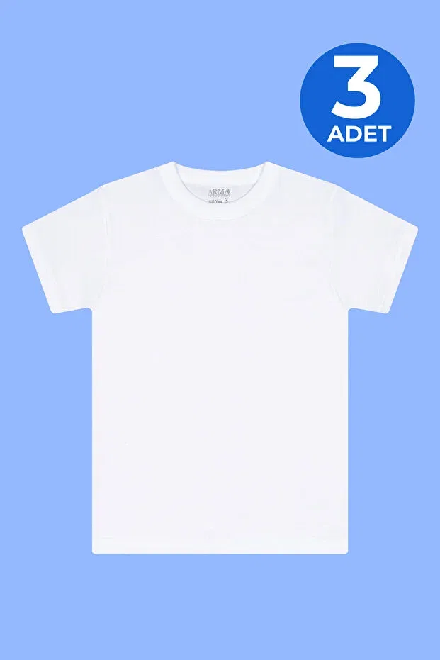 Детская майка с коротким рукавом комплект 3 шт Arma Yıldız, White-3