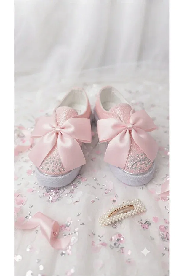 Детские туфли для девочек с бантом Patik Bebe, Pink — фото 3