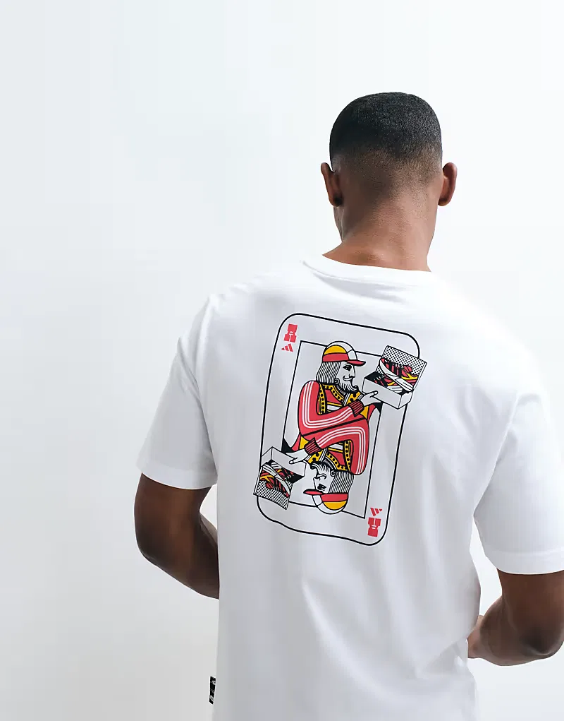 Футболка Adidas Sportswear с изображением игральных карт, кремовый