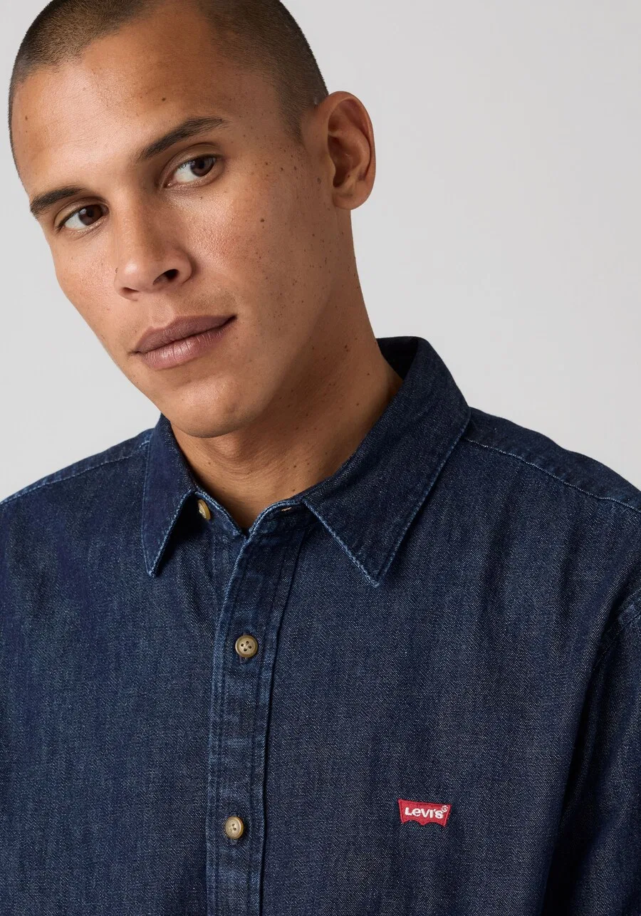 Рубашка LEVI'S Comfort fit на пуговицах, цвет синий деним — фото 3