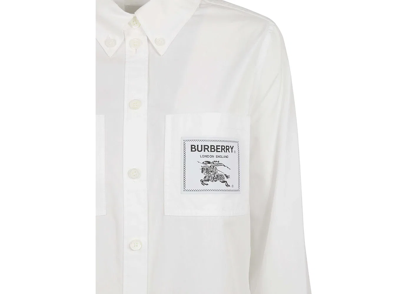 Женская рубашка с принтом Logo Patch Burberry, White — фото 2