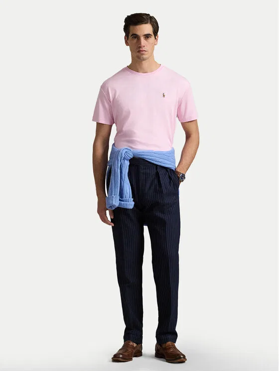 Футболка slim fit Polo Ralph Lauren, розовый — фото 2