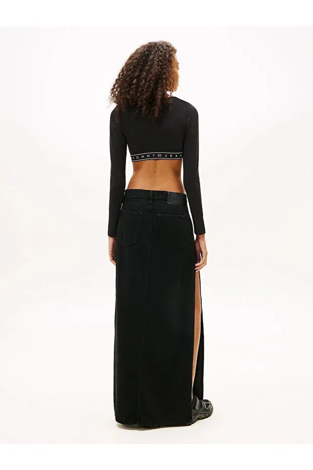 Женская укороченное футболка с длинным рукавом Tommy Hilfiger, Black — фото 4