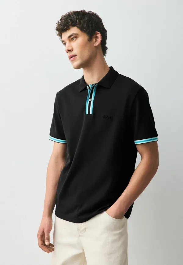 Поло хлопковое Regular fit Next, черный