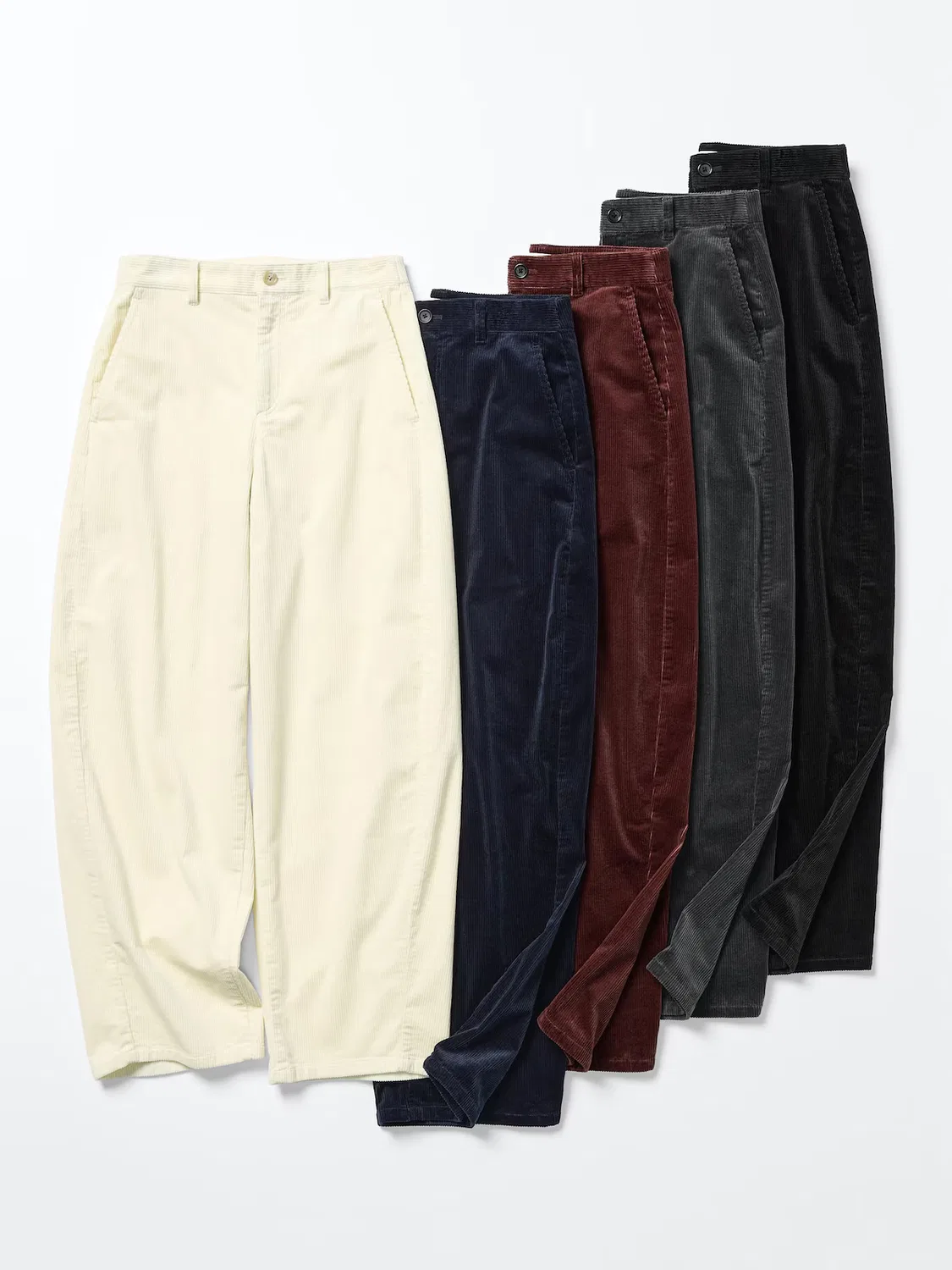 Брюки вельветовые Uniqlo, широкие штанины, темно-серый — фото 3