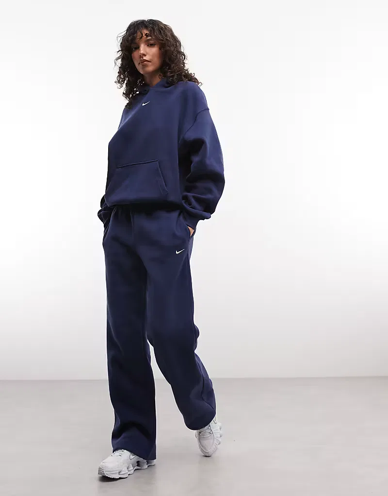 Толстовка Nike Studio Fleece средней плотности, свободного кроя, темно-синий — фото 2