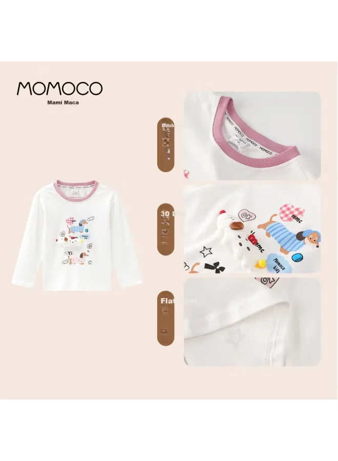 Лонгслив с длинным рукавом Sweet Cartoon Momoco, белый