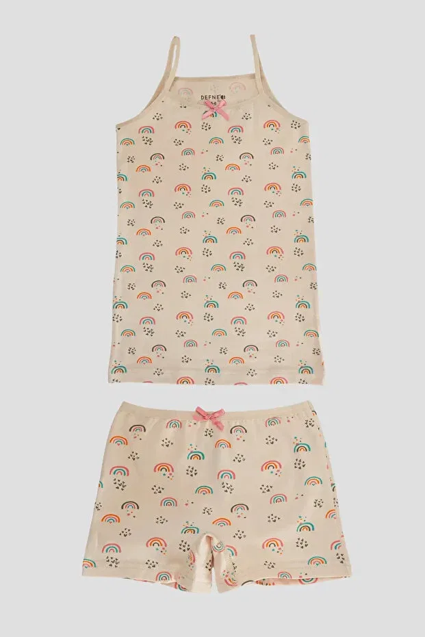 Детский комплект нижнего белья для девочек хлопковый rainbow patterned Defne Baby, Colored — фото 2