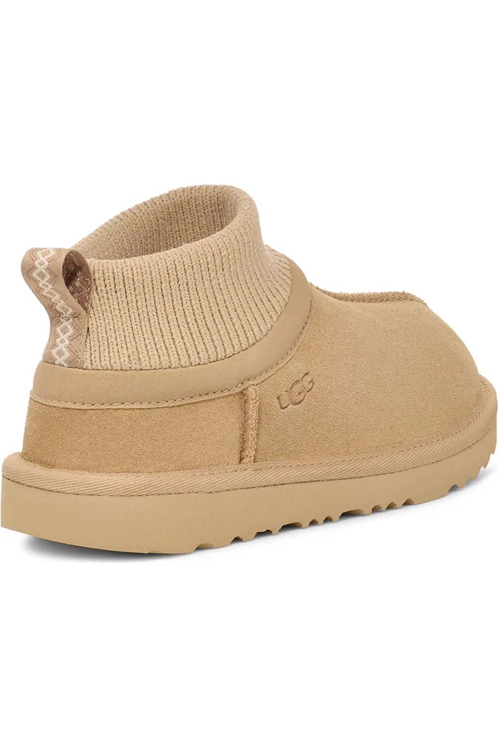 Детские слипоны мини-ботинки на плоской подошве Classic Ultra Stretch Mini Boot UGG, Mustard Seed — фото 2