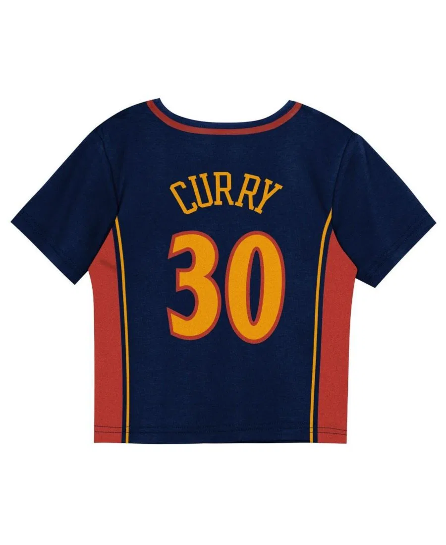 Комплект футболки и шорт с принтом Stephen Curry Mitchell & Ness, Navy — фото 3