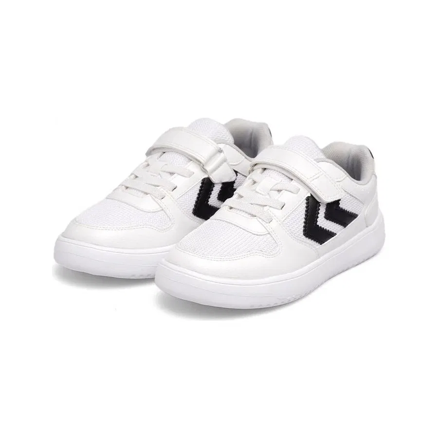 Детские спортивные кроссовки с липучкой и эластичными шнурками Kayno Sm Jr. Hummel, Бело-черный — фото 2