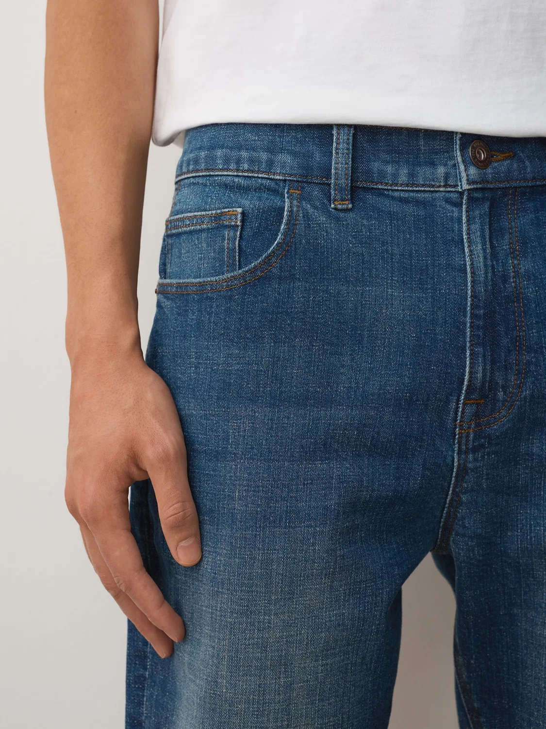 Шорты джинсовые Slim Fit Stretch Next, синий — фото 4