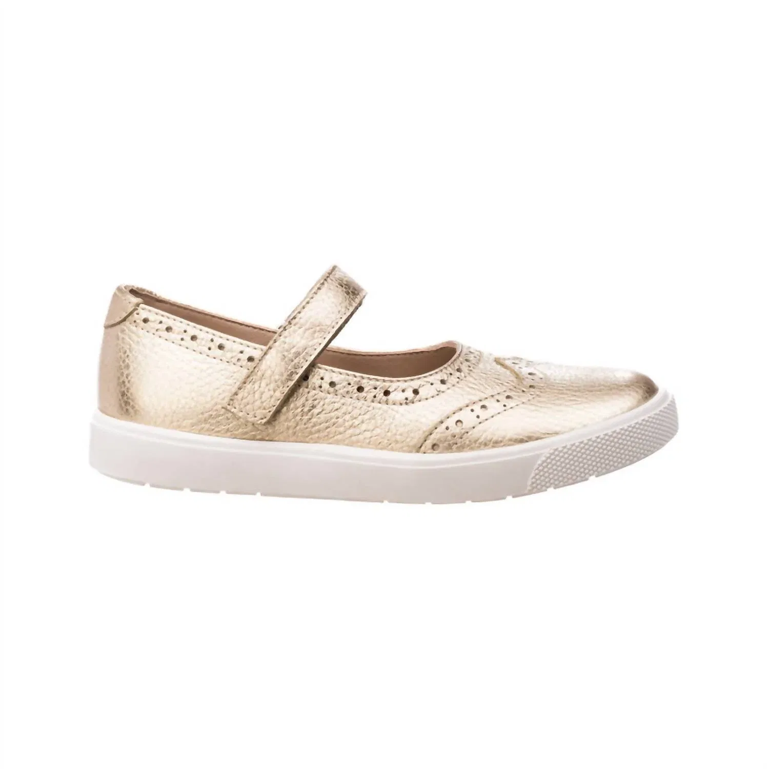 Детские кроссовки для девочек на липучке Mary Jane Sneaker Elephantito, Gold — фото 2