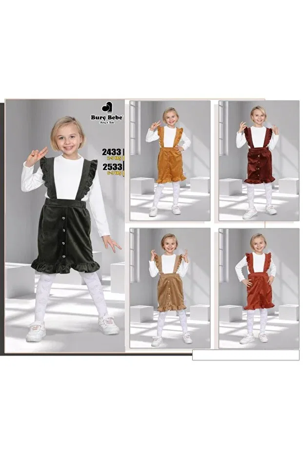 Детское платье для девочек с воланами Mhk Burç Bebe, Khaki — фото 3