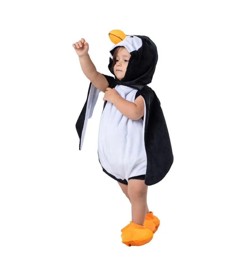 Детский костюм пингвина с капюшоном и пинетками Dress Up America, Black & White — фото 3