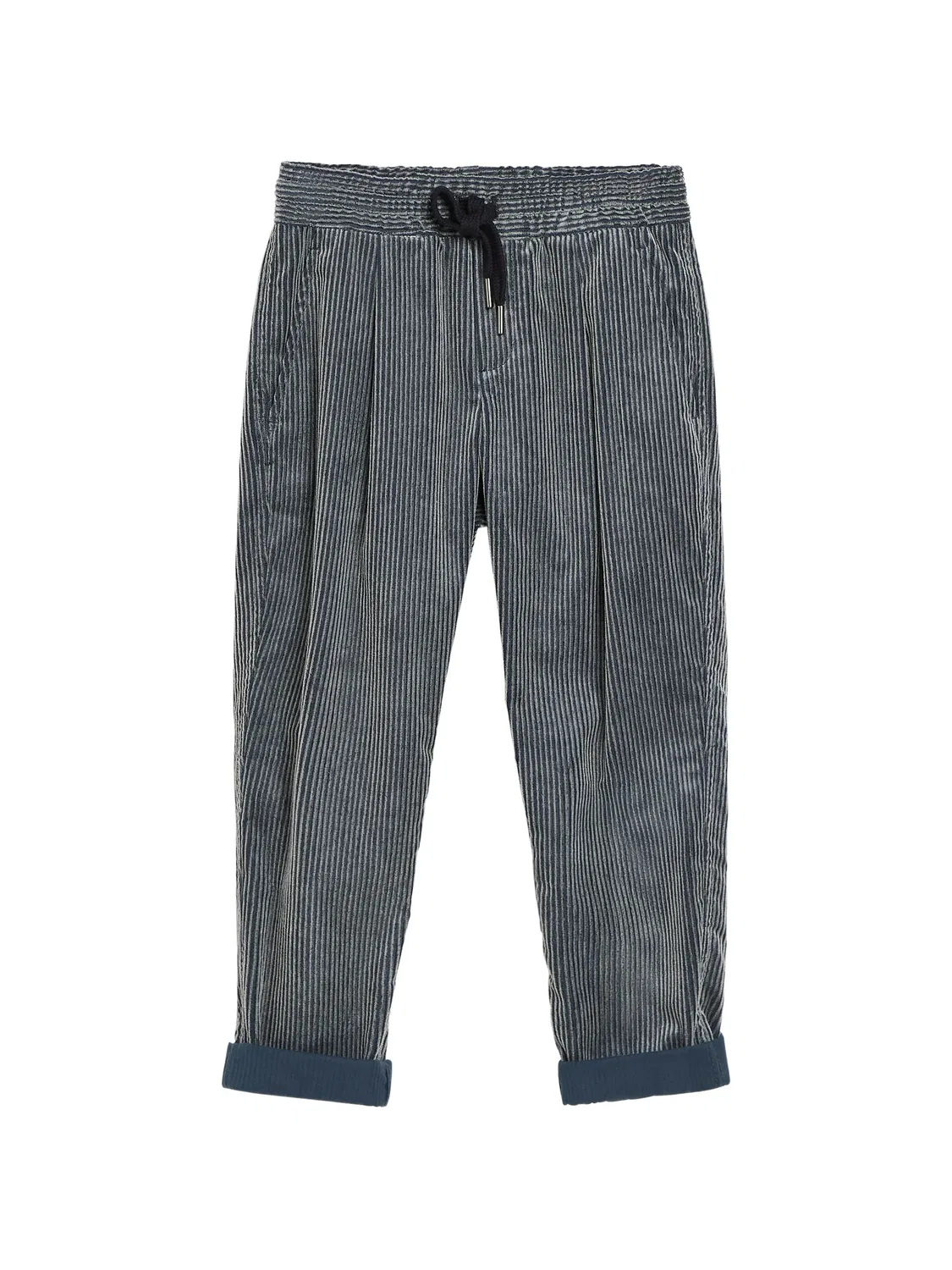 Вельветовые брюки с кулиской Brunello Cucinelli Kids, синий