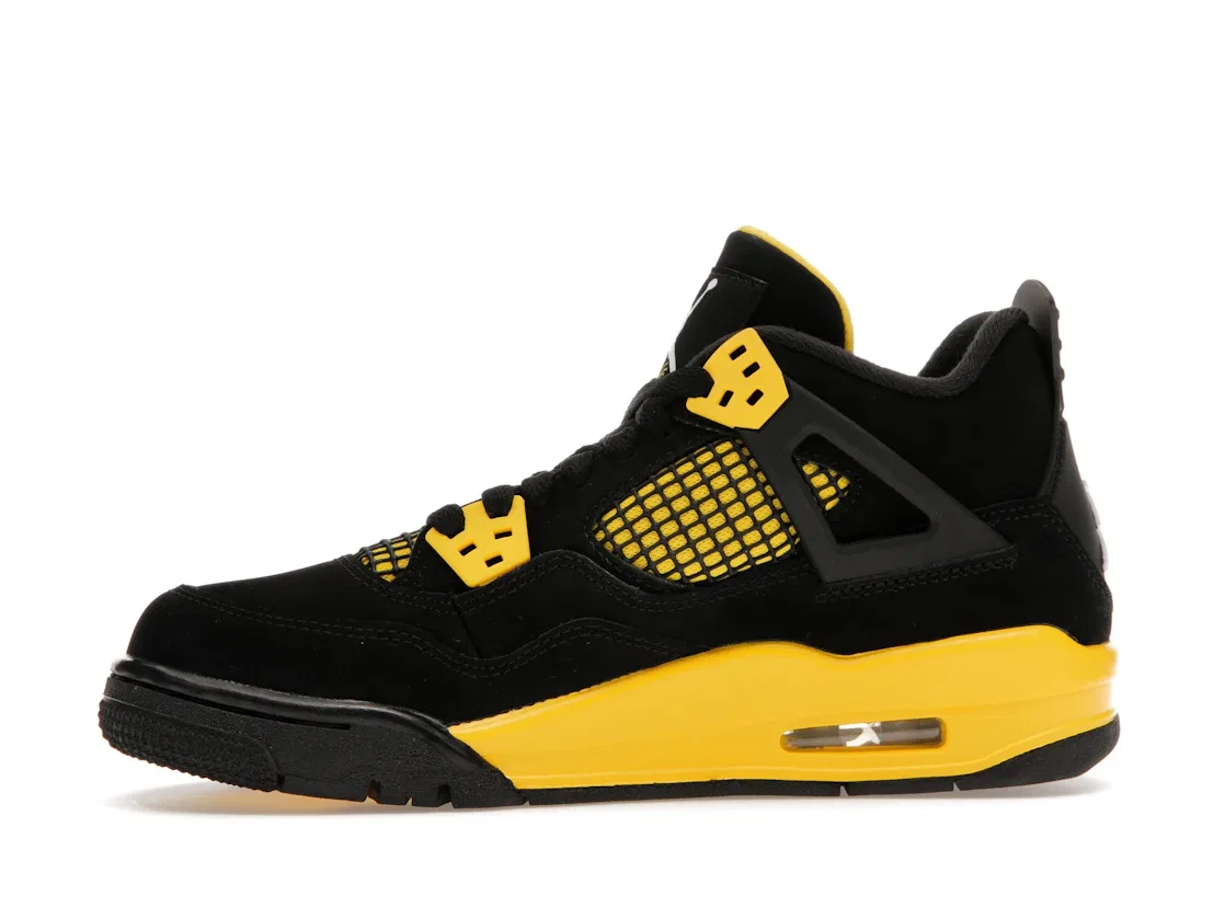 Детские кроссовки с принтом Jordan 4 Retro Jordan, Black/Tour Yellow — фото 3