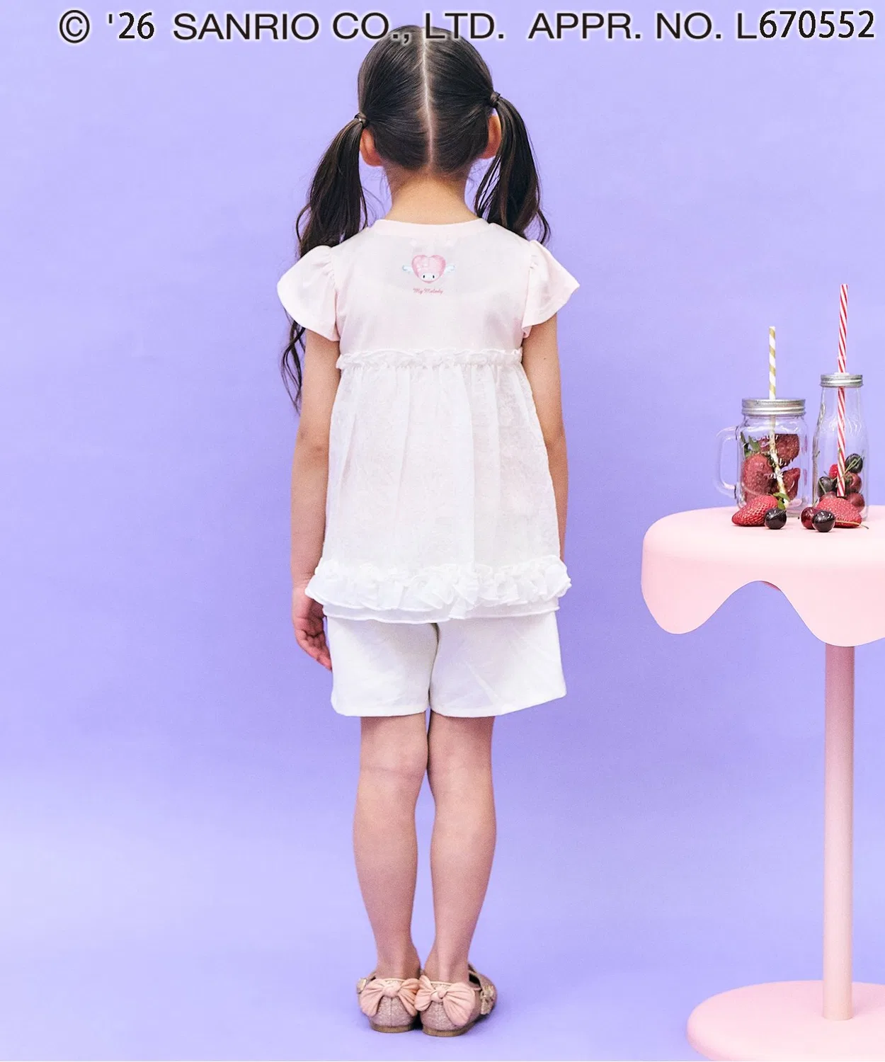 Детская туника с принтом My Melody и Kuromi, модель Kirakira Print, sanrio, Lavender — фото 3