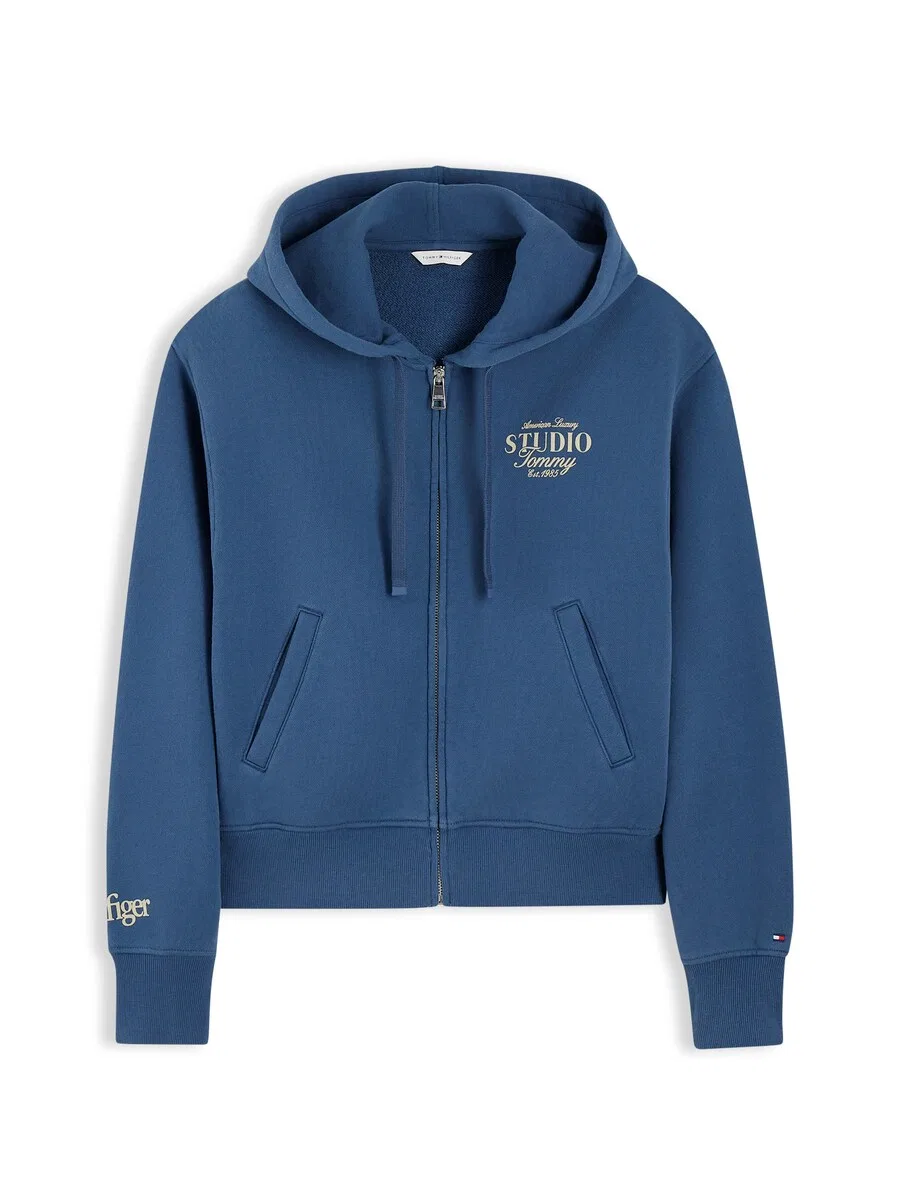 Худи на молнии TOMMY HILFIGER 'Studio Tommy' в цвете Opal