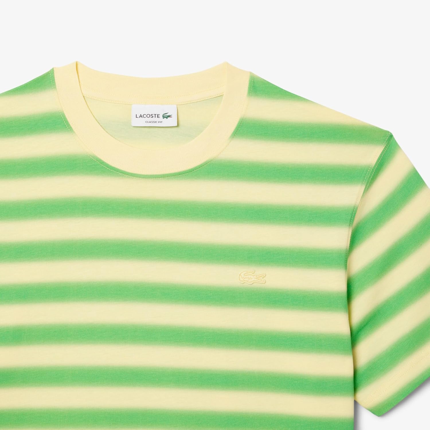 Мужская футболка LACOSTE в градиентную полоску, зеленый — фото 4