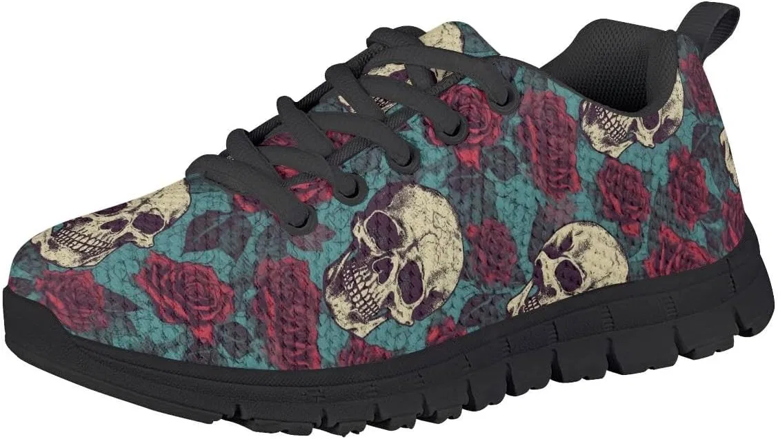 Детские кроссовки с принтом Rose Skull GLUDEAR, Rose