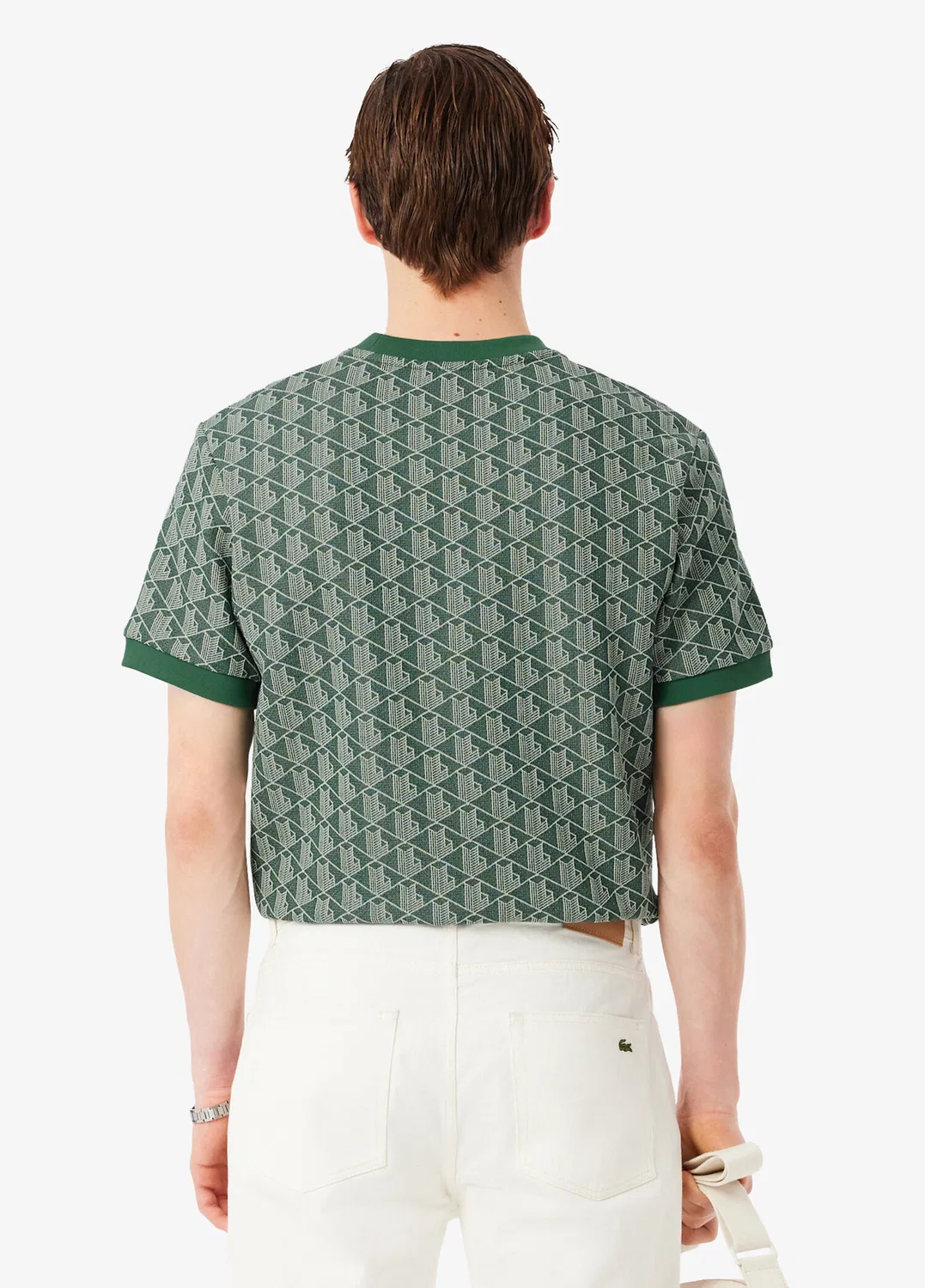 Футболка Lacoste Classic Fit, модель Monogram, зеленый — фото 4
