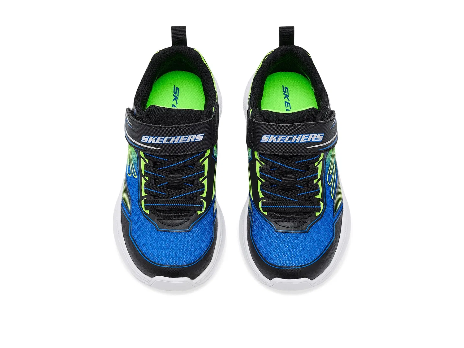 Кроссовки Microspec Velocity 404127L (для маленьких и больших детей) Skechers Kids, Black/Blue/Lime — фото 3