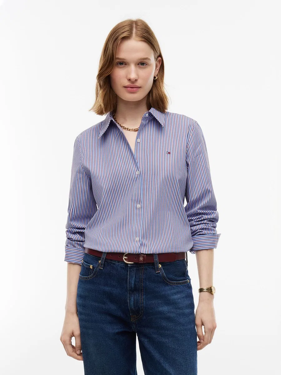 Блузка TOMMY HILFIGER небесно-голубого цвета — фото 2